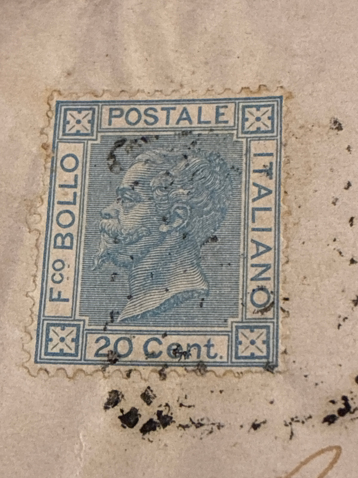 Busta Storia Postale 1874 Collezione Curzio Batini Regno D'Italia Vittorio Emanuele II Francobollo 20 Centesimi Azzurro Timbro Grosseto Arrivo Follonica Per Giuseppe Pommei Da Collezione