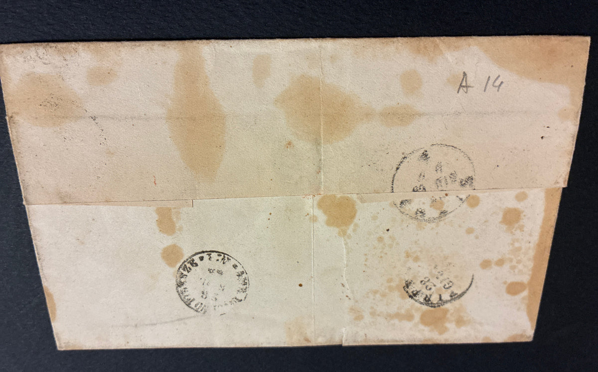 Lettera 1863 con 15 Centesimi Azzurro Primo Tipo "Matraire" in periodo d'uso ordinario dall'Archivio e Collezione dell'Ing. Curzio Batini
