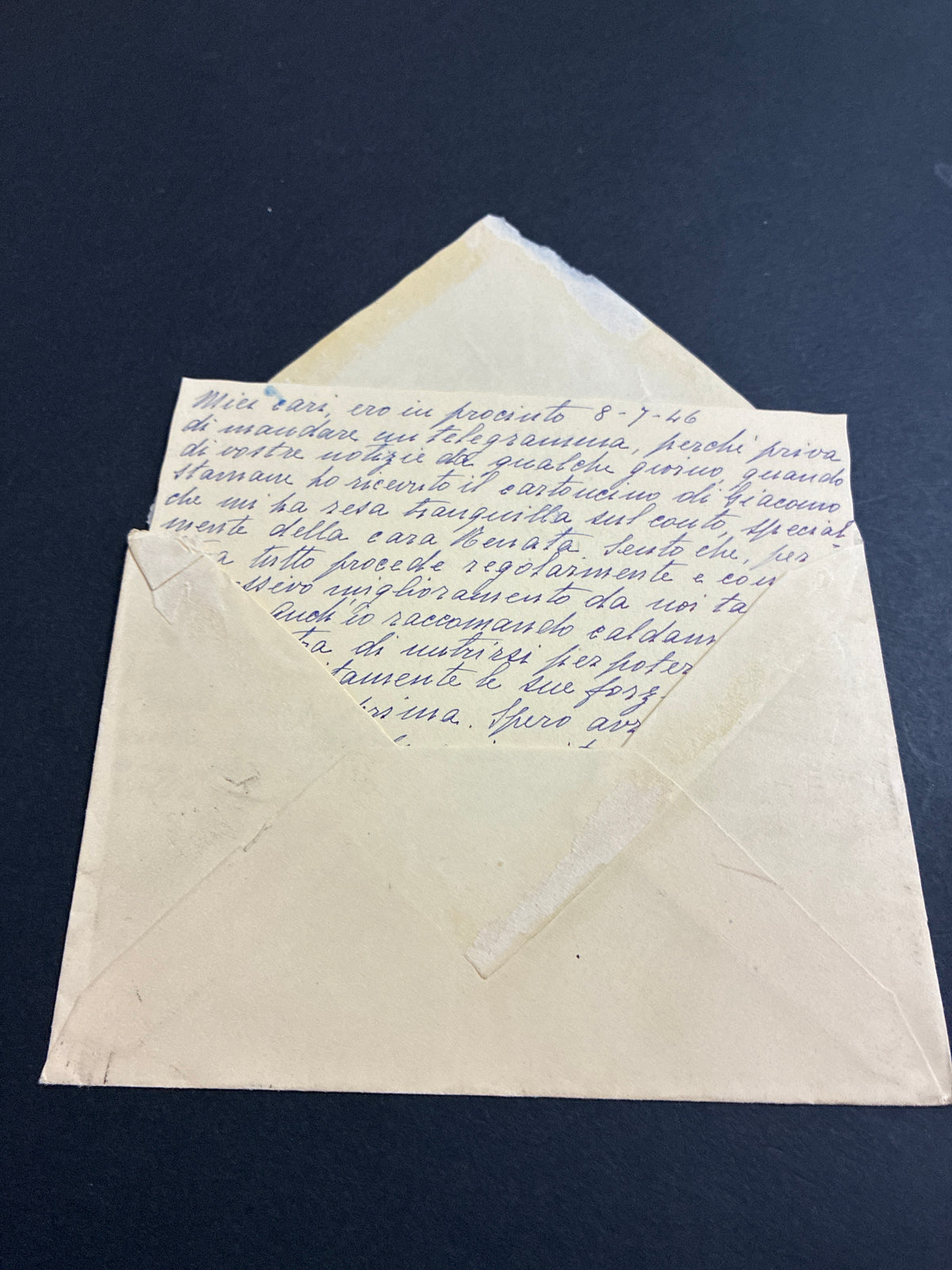Lettera storica del 23 luglio 1946 (Primi mesi della Repubblica Italiana) da Ancona Ferrovia a Sondalo