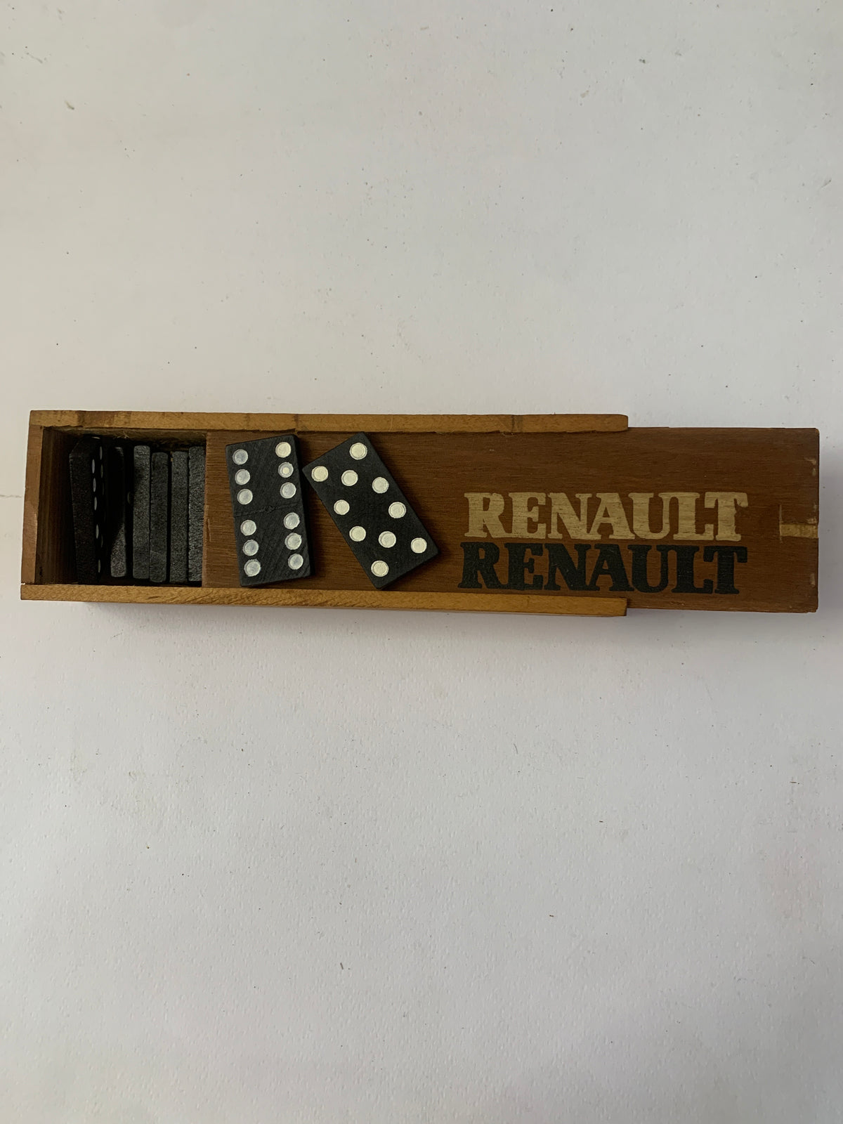 Gioco del Domino Vintage Promozionale Renault in Scatola di Legno