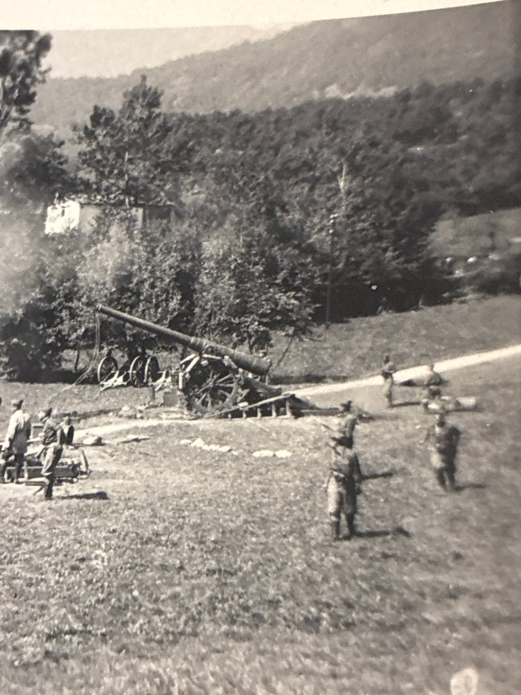 Artiglieria Guardia alla Frontiera Fotografia Epoca 1940 Fuoco di Batteria sul Fronte GAF