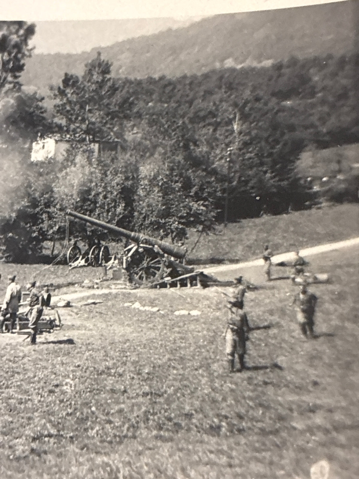 Artiglieria Guardia alla Frontiera Fotografia Epoca 1940 Fuoco di Batteria sul Fronte GAF