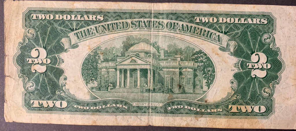 Banconota USA 2 Dollari 1953 - Red Seal Sigillo Rosso (Thomas Jefferson)⁠