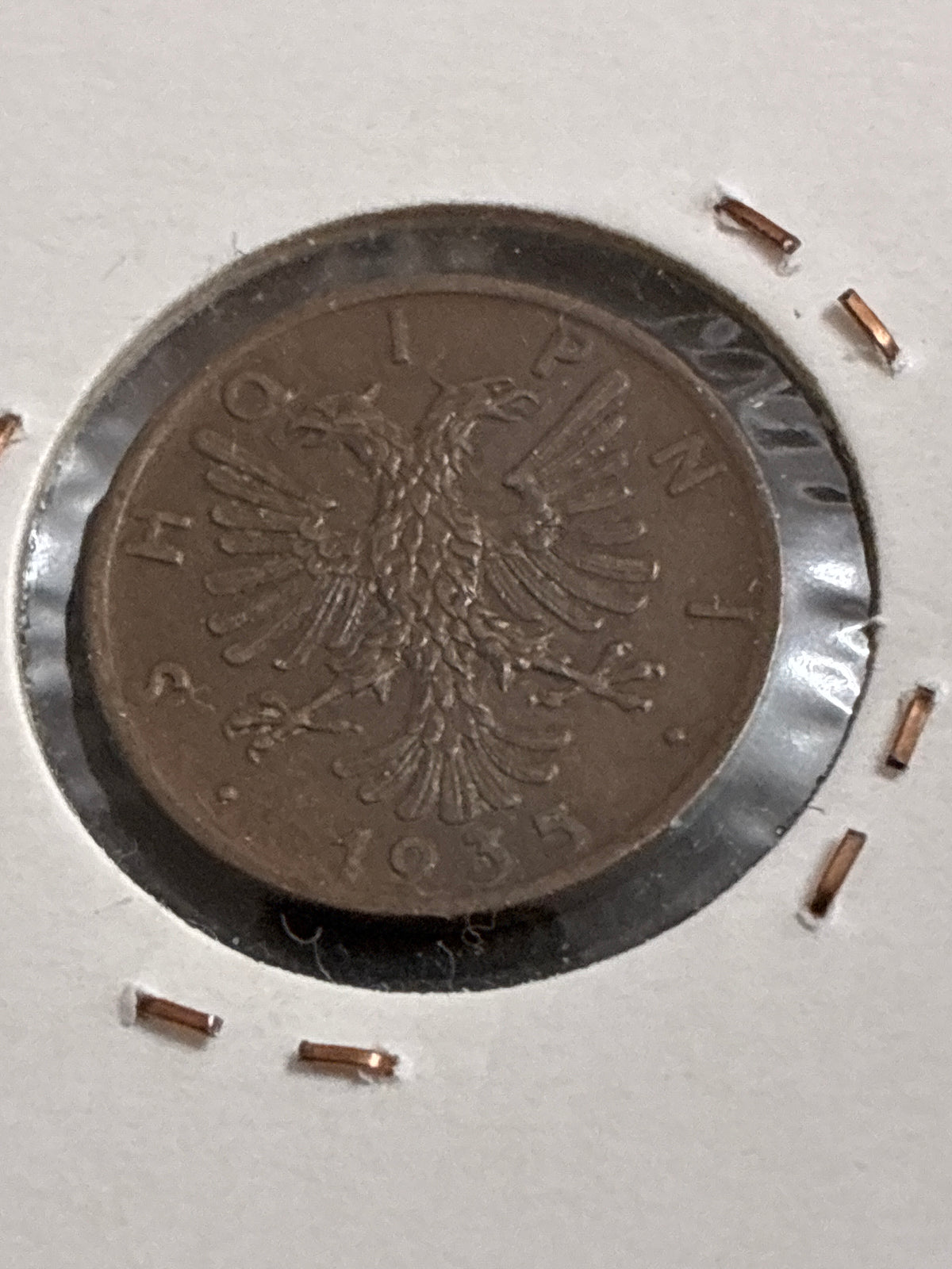 1 Qindar Ar 1935 Regno d'Albania Re Zog I Coniazione della Zecca di Roma