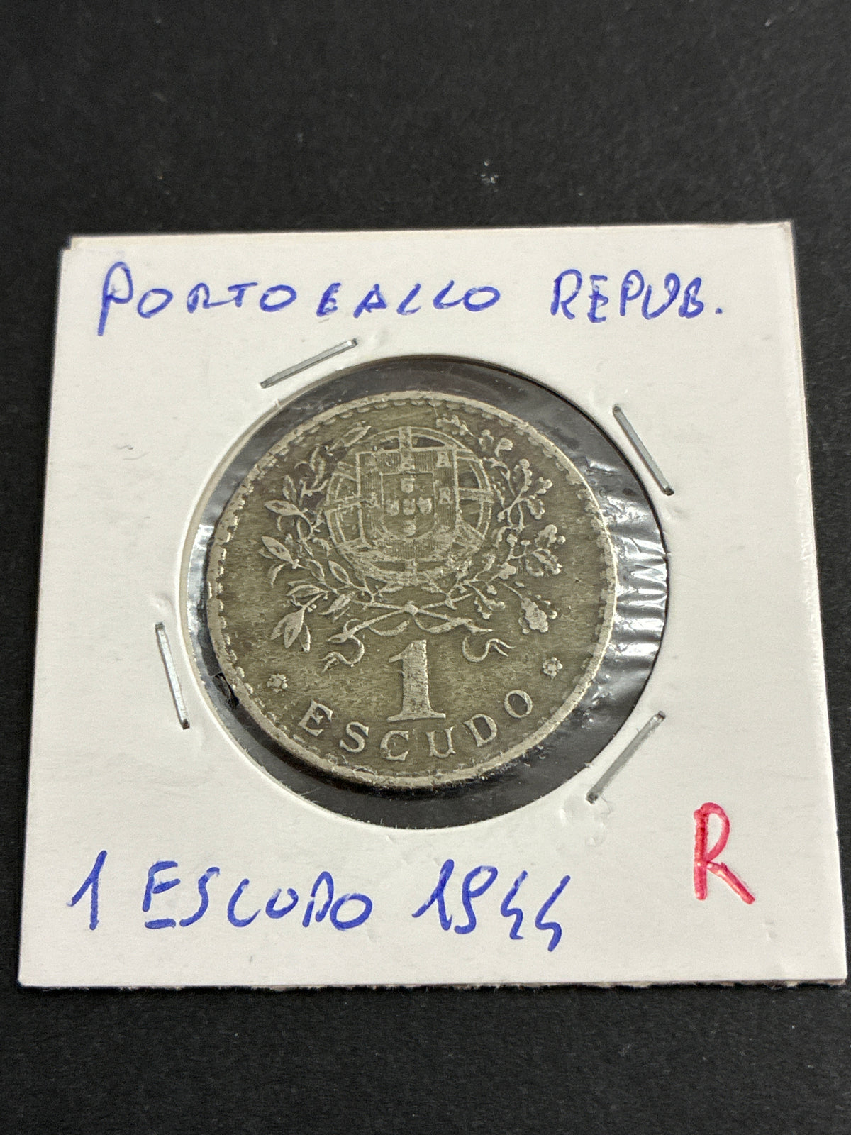 1 escudo 1944 Portogallo Moneta da Collezione "Chiave" per Bassa Tiratura al Dritto e al Rovescio