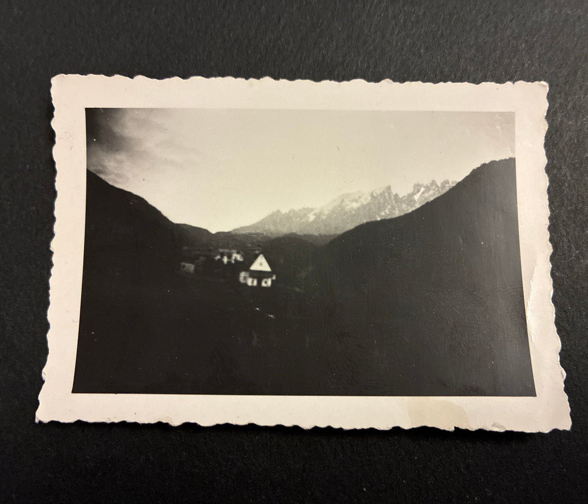 FOTO EPOCA 1937 PANORAMA CATINACCIO BOLZANO TIMBRO FOTO FARINA ARCHIVIO DABALÀ