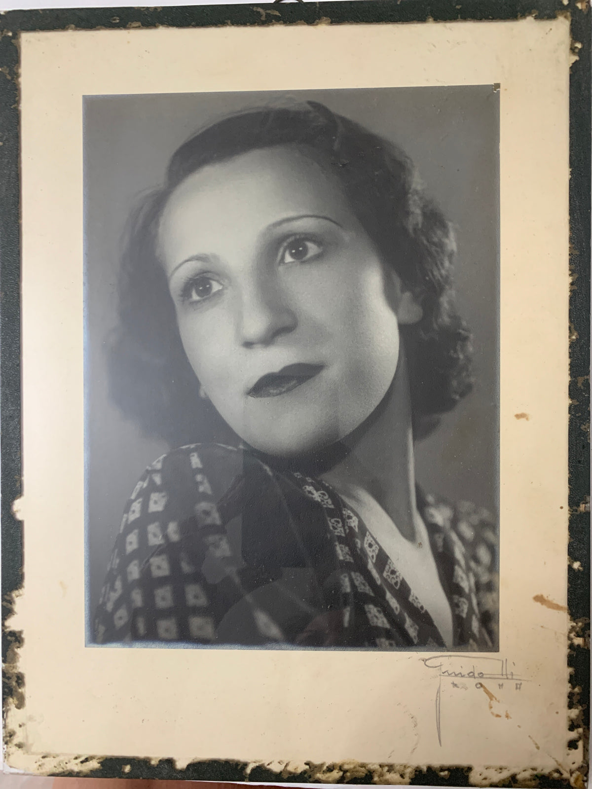 Fotografia Ritratto Antico Anni 30/40 Firmato Guido Flli
