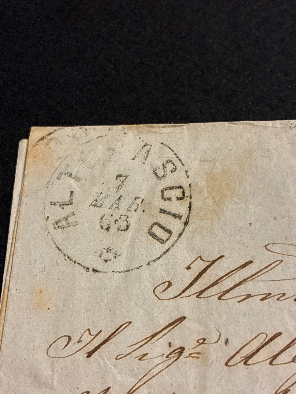 Lettera 1863 per il Ministro dei Reggi Possedimenti del Regno con 15 Centesimi "Matraire" Primo Tipo in uso precoce, raro timbro dell'Ambulante Ferroviario Firenze-Massa e Collezione dell'Ing. Curzio Batini