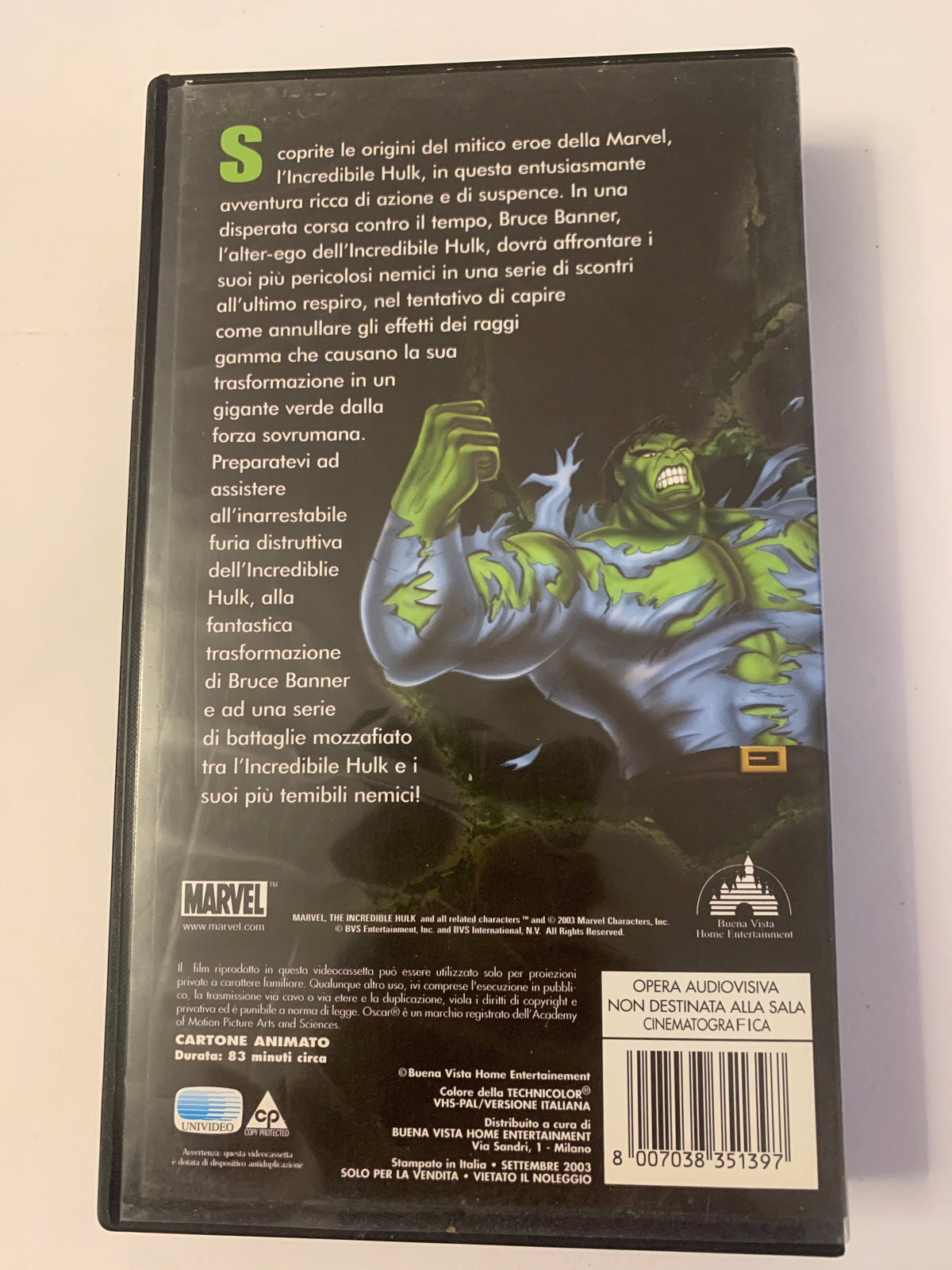 Lotto 2 VHS Marvel "L'Incredibile Hulk" e "Spider-Man - Scontro Finale" Serie Anni '90
