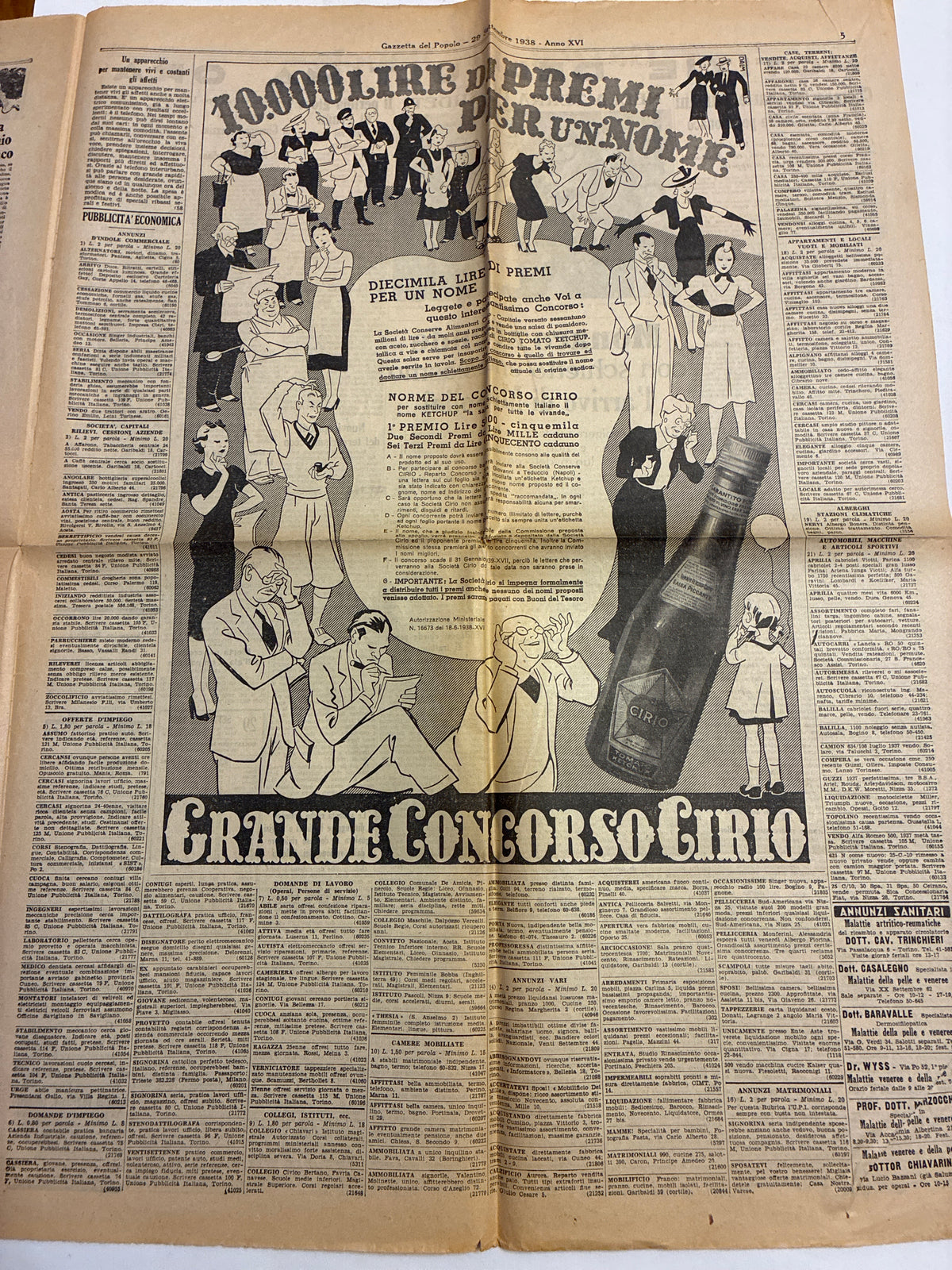 Quotidiano Storico Gazzetta del Popolo 29 Settembre 1938 Conferenza di Monaco Fascismo Mussolini