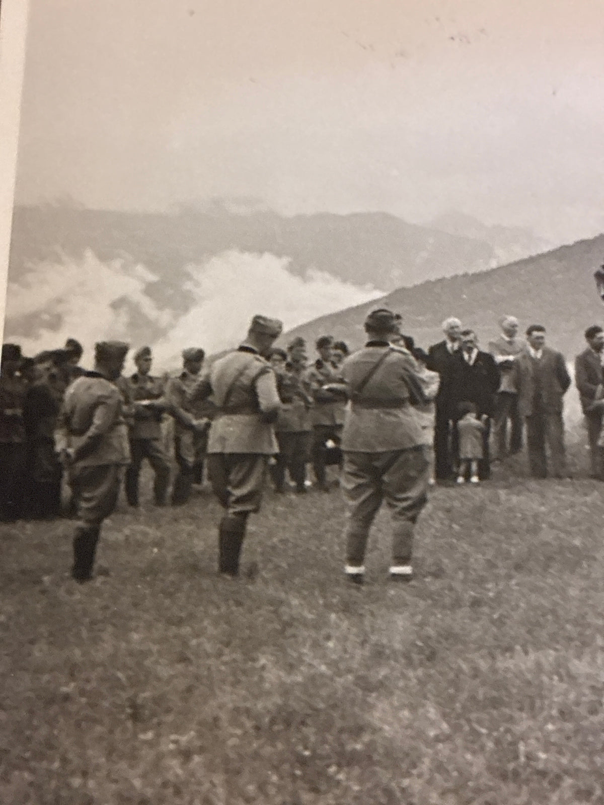 Foto Epoca 1937 Messa al Campo Alpini Regio Esercito Oulx Romeus 12x8 Militariak
