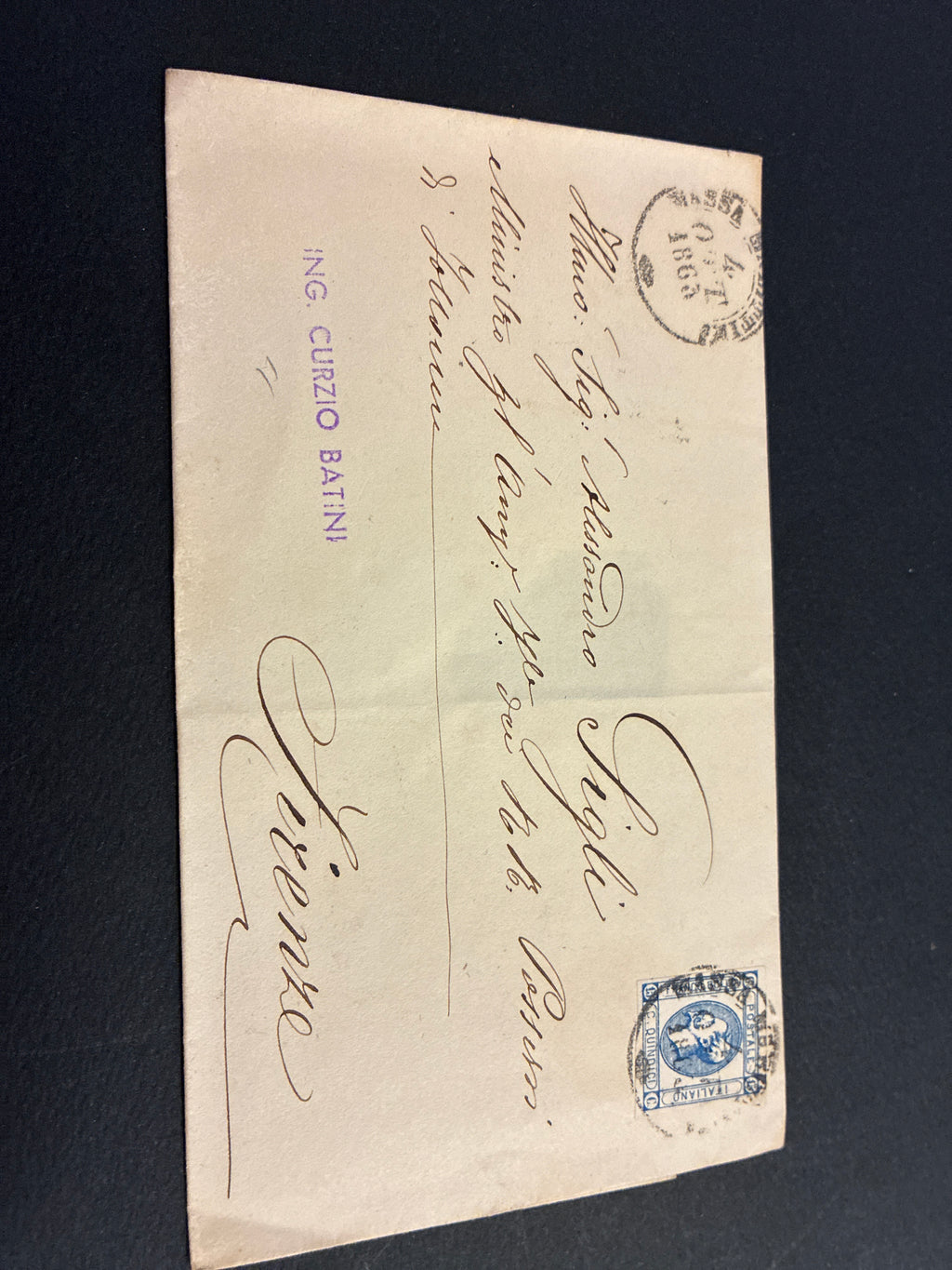 REGNO D'ITALIA 1863 - Lettera da Massa Marittima per Firenze con Timbro di Ambulante Ferroviario