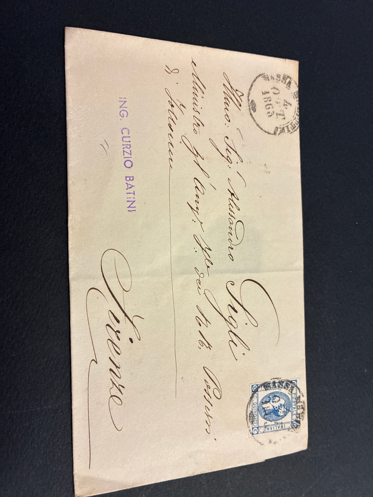 REGNO D'ITALIA 1863 - Lettera da Massa Marittima per Firenze con Timbro di Ambulante Ferroviario