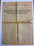 GIORNALE ORIGINALE 2 Giugno 1946 LOsservatore Romano - REFERENDUM PAPA PIO XII