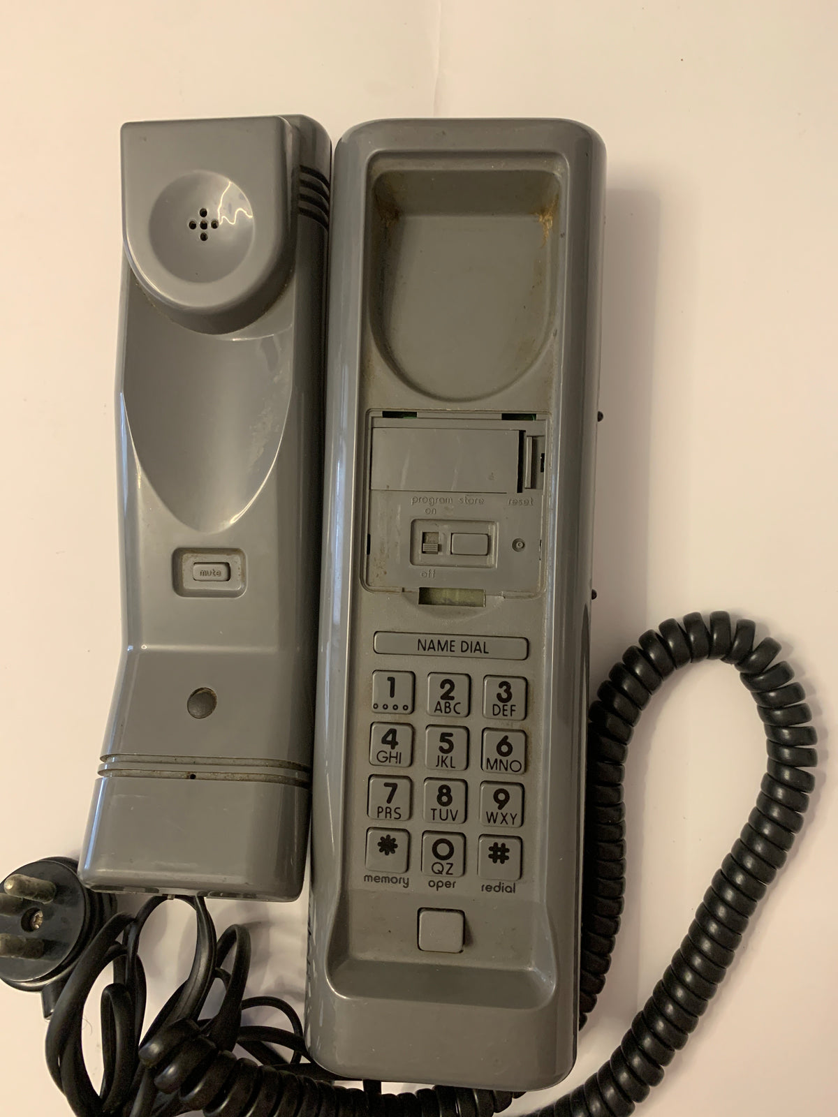 Telefono vintage Swatch Twin Phone Deluxe grigio con doppia cornetta anni '80/'90