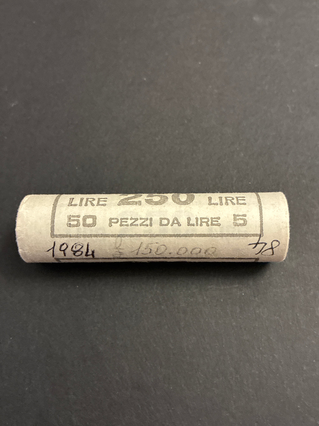 5 lire 1984: Rotolino originale della Zecca da 50 pezzi in Fior di Conio-Raro