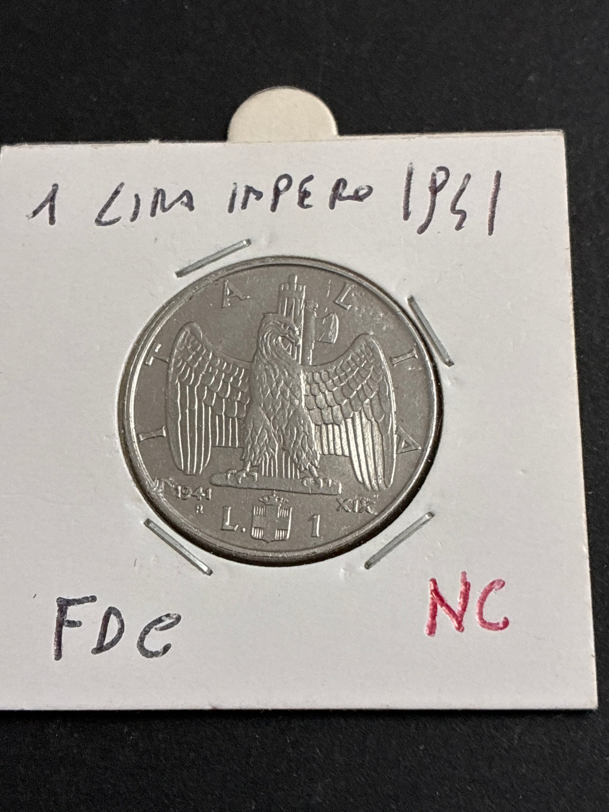 1 lira 1941 Impero Moneta in Alta Conservazione Classificata Non Comune