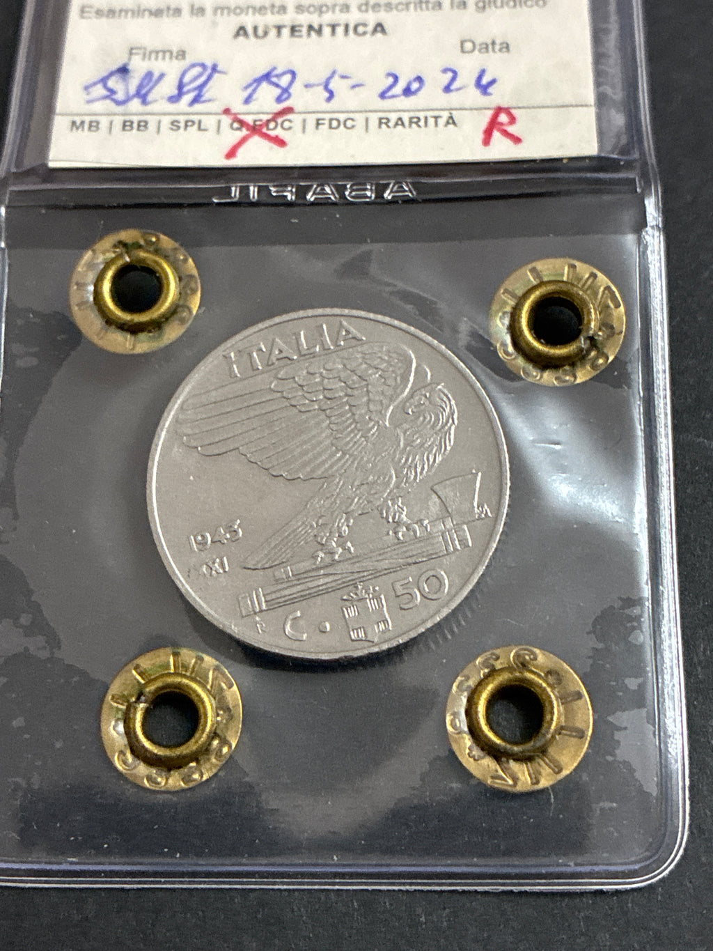 50 Centesimi 1943 "Impero" – Rara, conservazione QFDC
