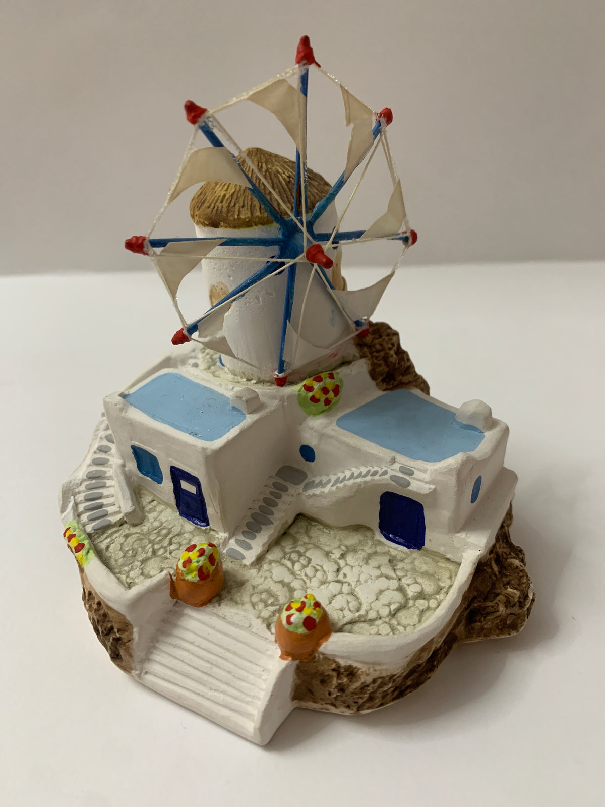 Modellino souvenir mulino a vento greco Fasma fatto a mano Santorini Mykonos
