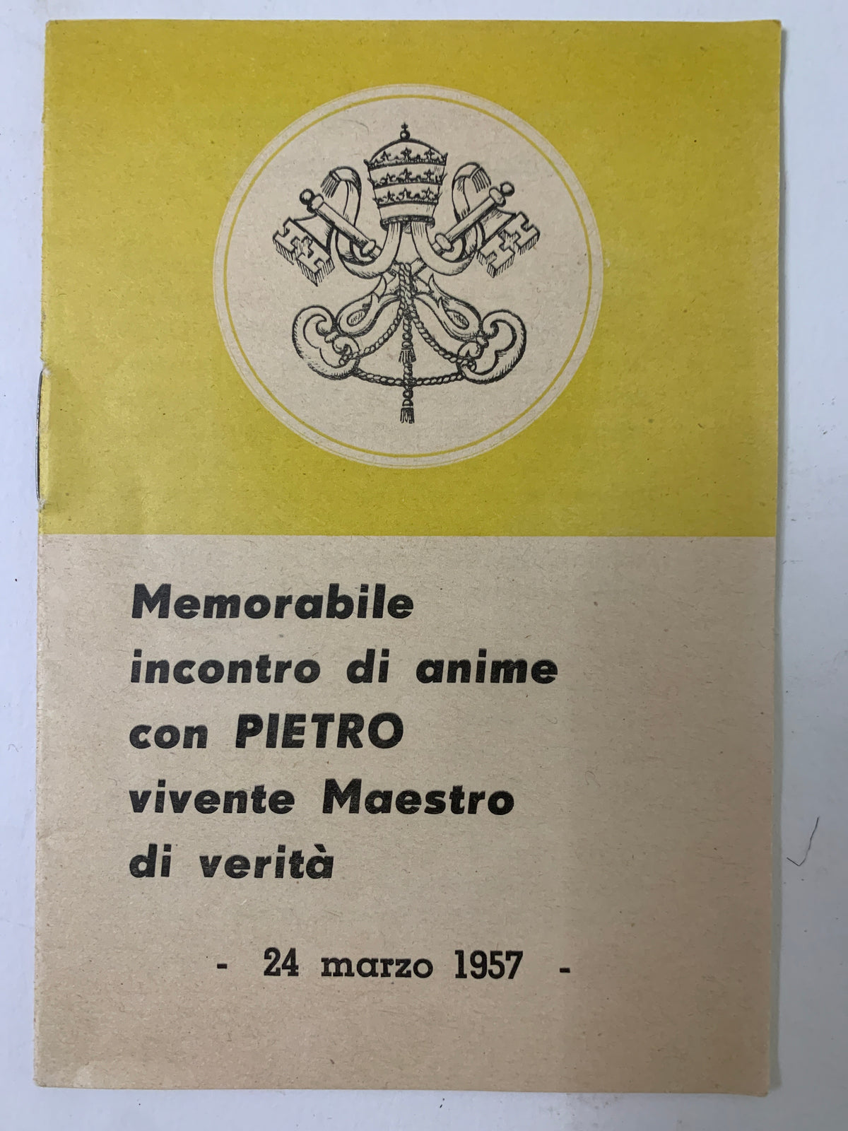 Libretto d'Epoca "Memorabile Incontro con Pietro" - 24 Marzo 1957 Papa Pio XII