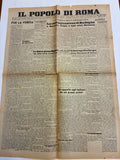 Quotidiano Storico Il Popolo di Roma 10 Settembre 1943 Armistizio Badoglio Sbarco Salerno