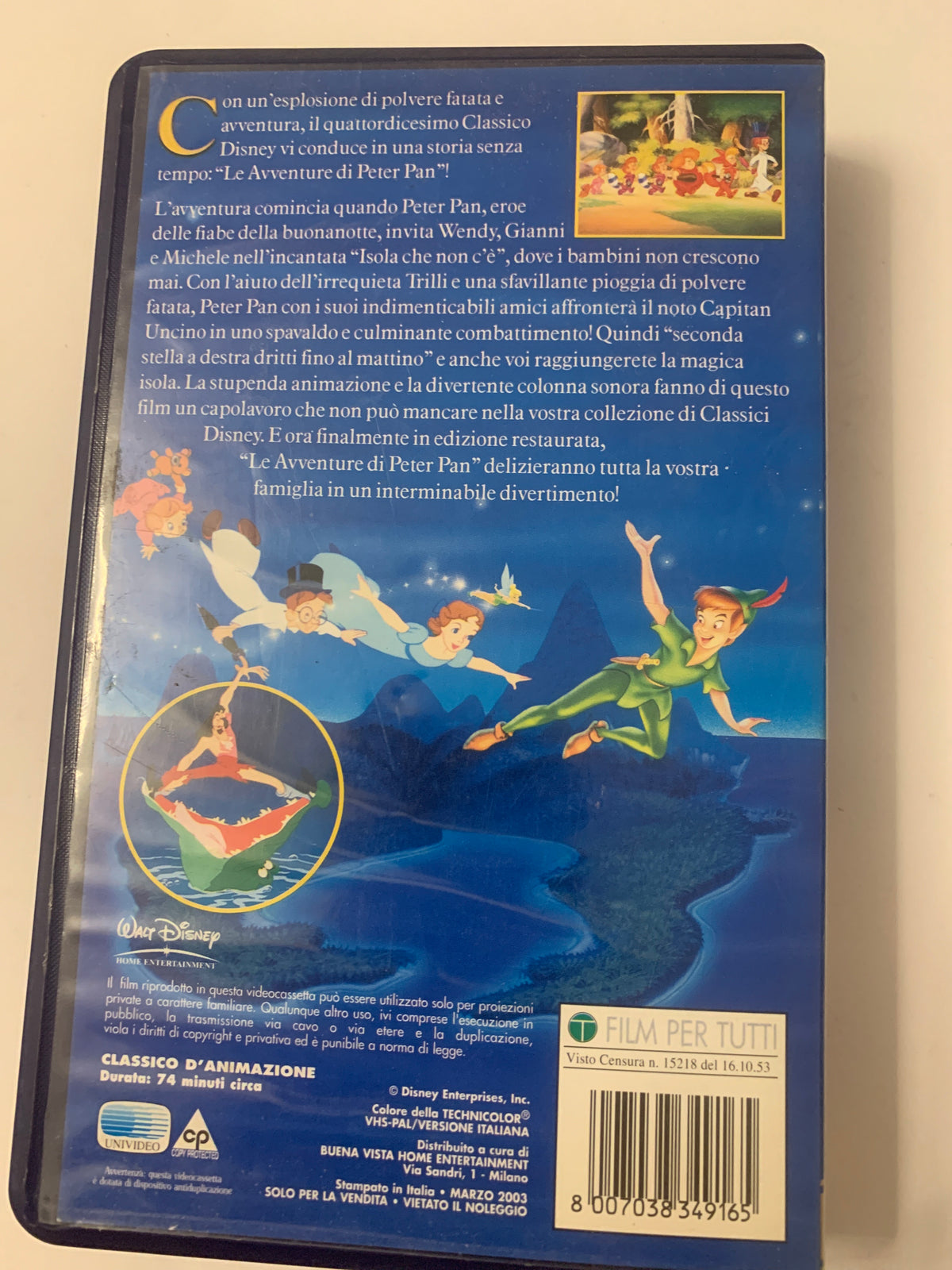 Lotto 2 VHS Classici Disney - Pinocchio e Le Avventure di Peter Pan Edizione Speciale