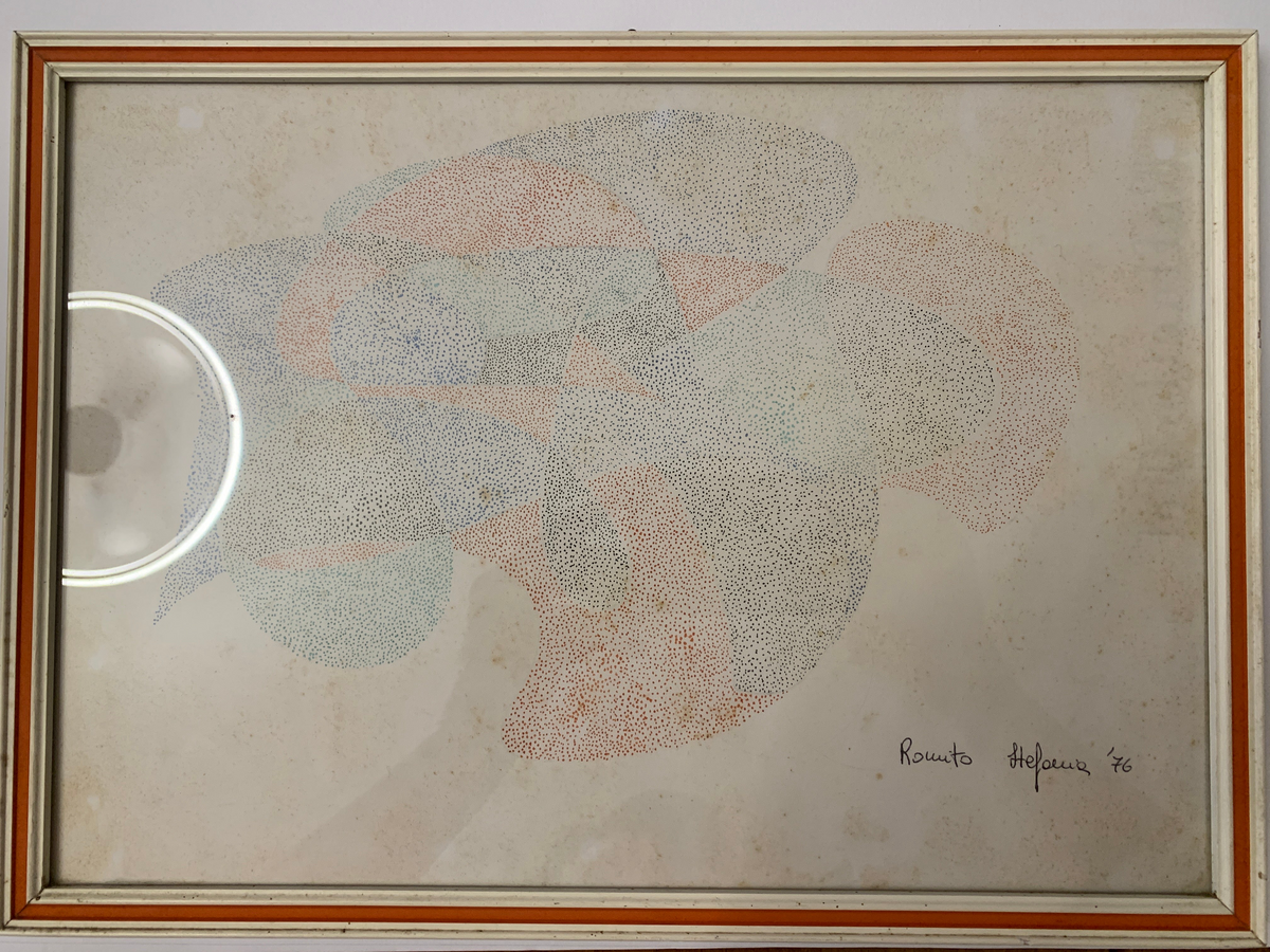 Composizione astratta puntinata (opera di Stefania Romito, 1976)