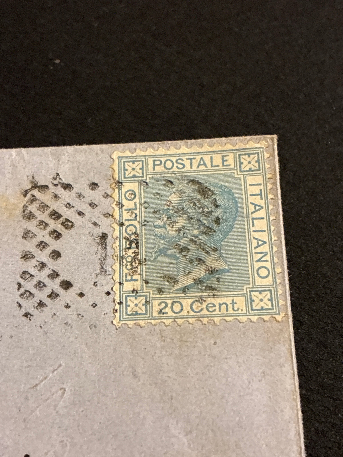Lettera del 1868 da Livorno a Follonica affrancata con francobollo da 20 centesimi