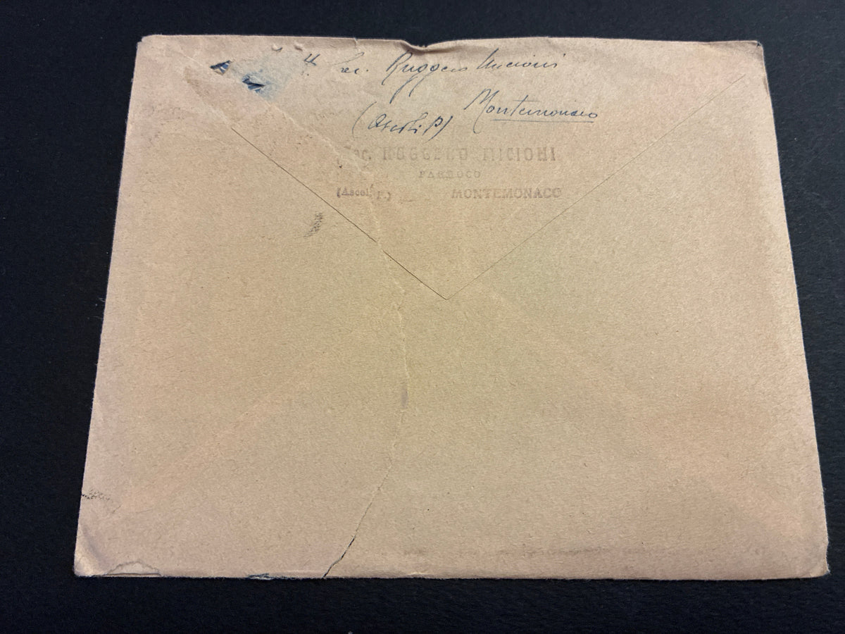 Busta Storia Postale Re Di Maggio Umberto II Timbro Montemonaco Ascoli Piceno 31 Maggio 1946 Affrancatura Quadrupla Mista Monumenti Distrutti Sbarrati E Democratica Tariffa 4 Lire Per Sondalo Da Collezione
